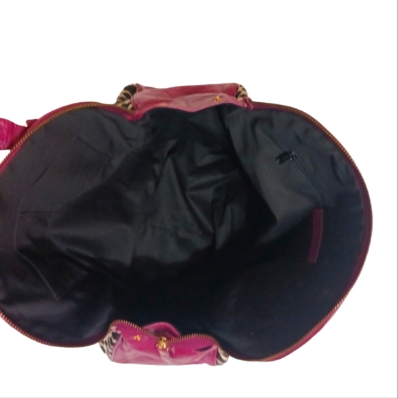 Roberta Gandolfi Italian Leather and Calf Hair Purse Animal Print Should… - Picture 6 of 10